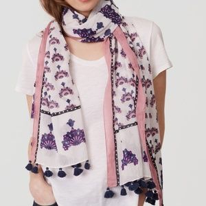 LOFT Boho Tassel Summer Scarf NWT